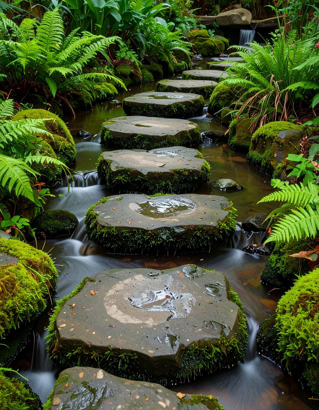 A Babbling Brook Garden Path - 30 backyard water feature ideas