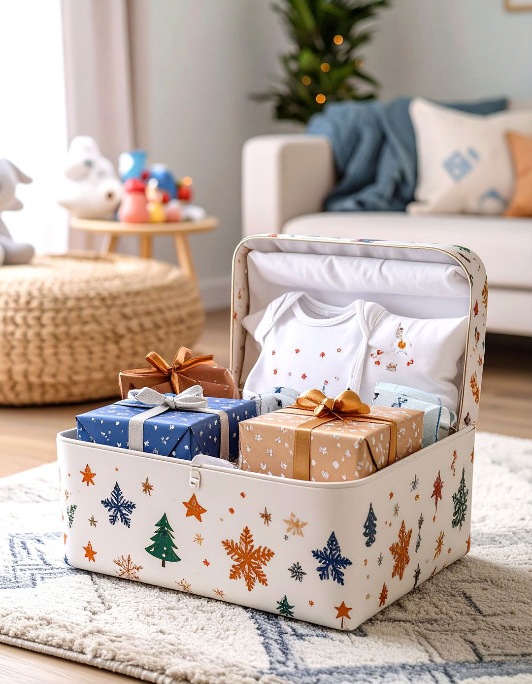 A Babys First Holiday Basket - 30 baby shower gift basket ideas
