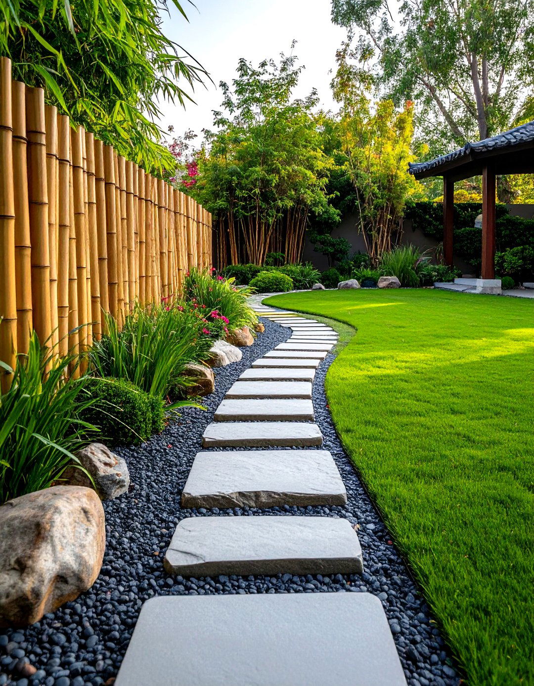 A Bamboo Cane Garden Border - 30 garden border ideas