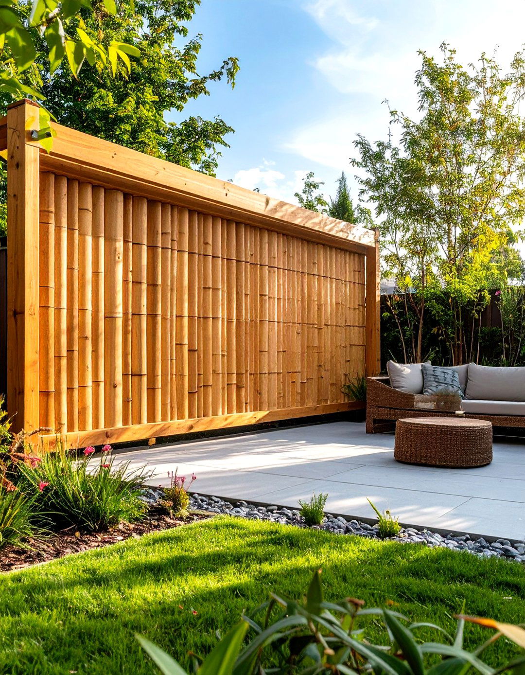 A Bamboo Screen for Privacy - 30 inexpensive landscaping ideas