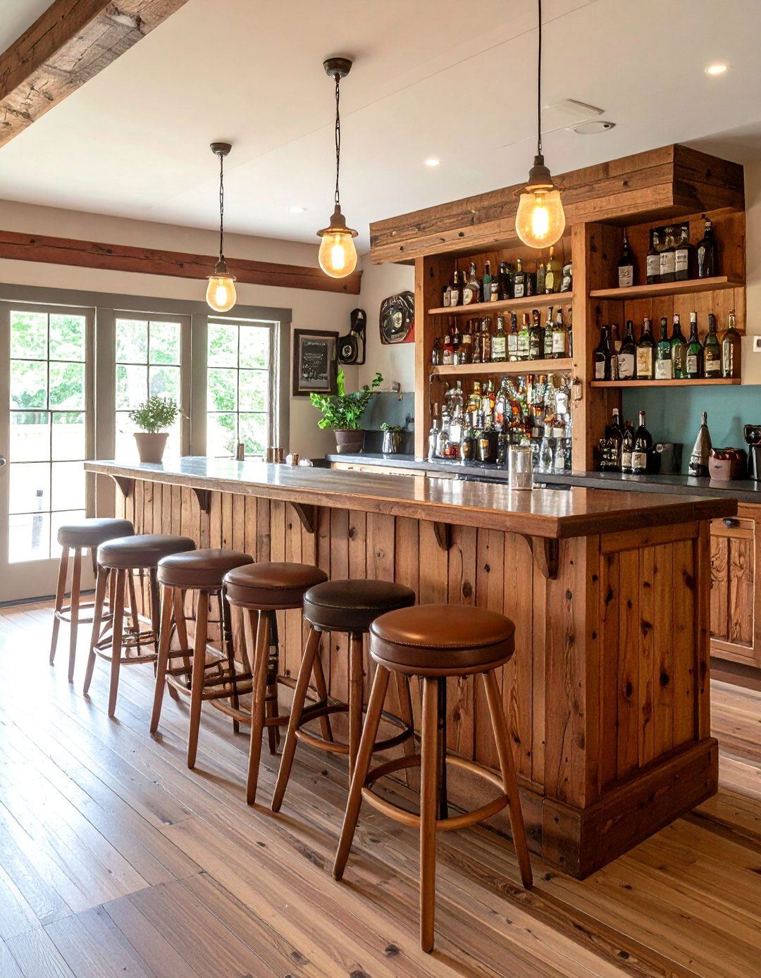 A Basement Bar with Knotty Pine - 30 1940s interior design ideas