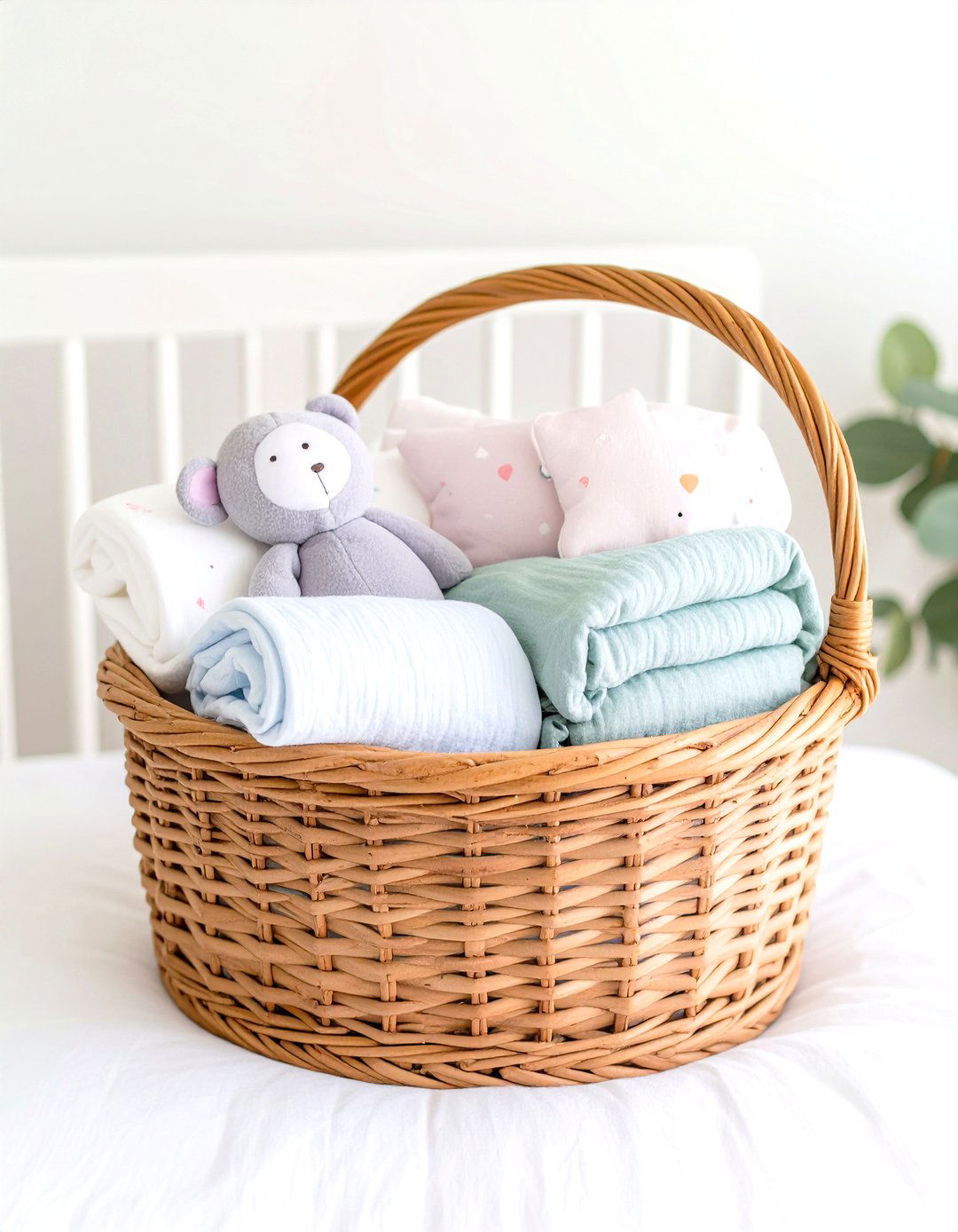 A Basket of Swaddles and Security - 30 gift basket baby shower gift ideas