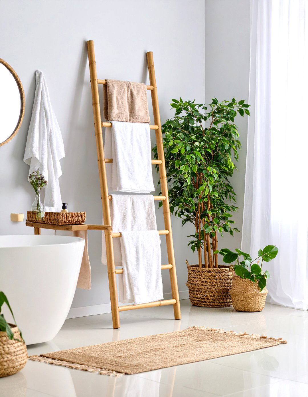 A Bathroom Ladder for Towel Storage - 30 pinterest bathroom ideas