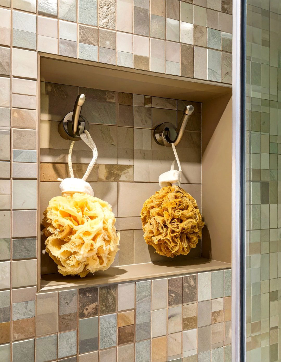 A Bathroom Niche with Integrated Hooks - 30 bathroom niche ideas