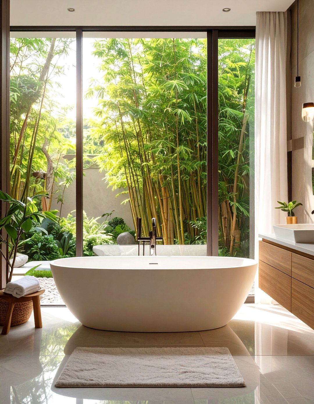 A Bathroom With a Private Outdoor View - 30 master bathroom layout ideas