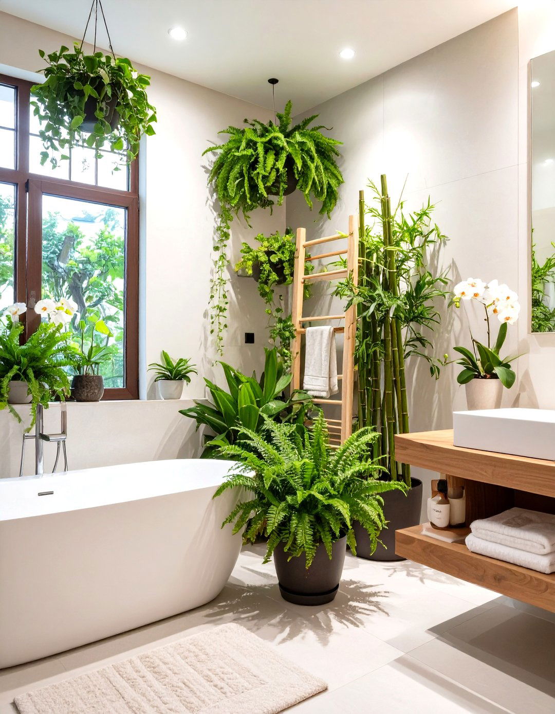 A Bathroom with Integrated Plant Life - 30 japan bathroom design ideas