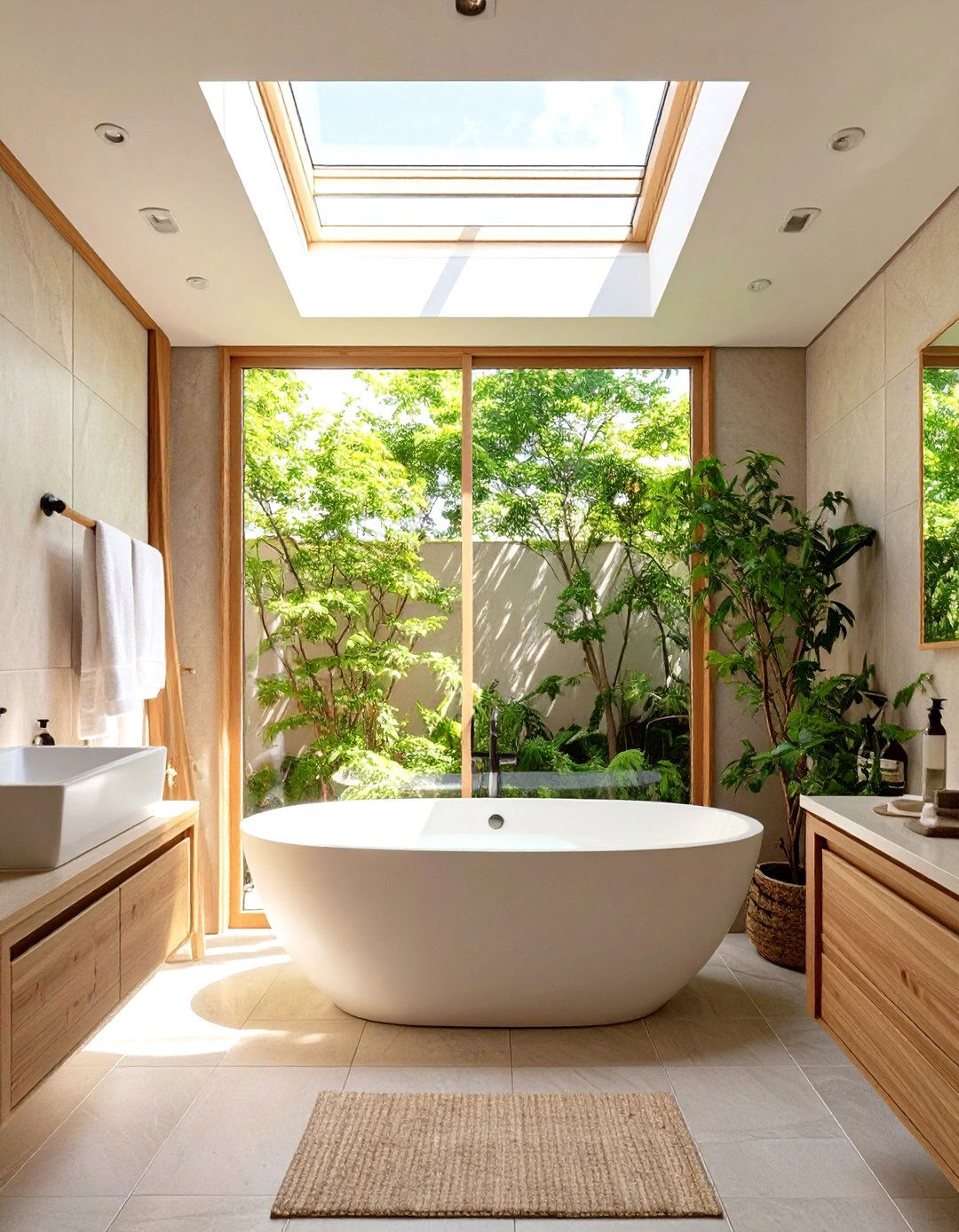 A Bathroom with Natural Light and Skylights - 30 japan bathroom design ideas