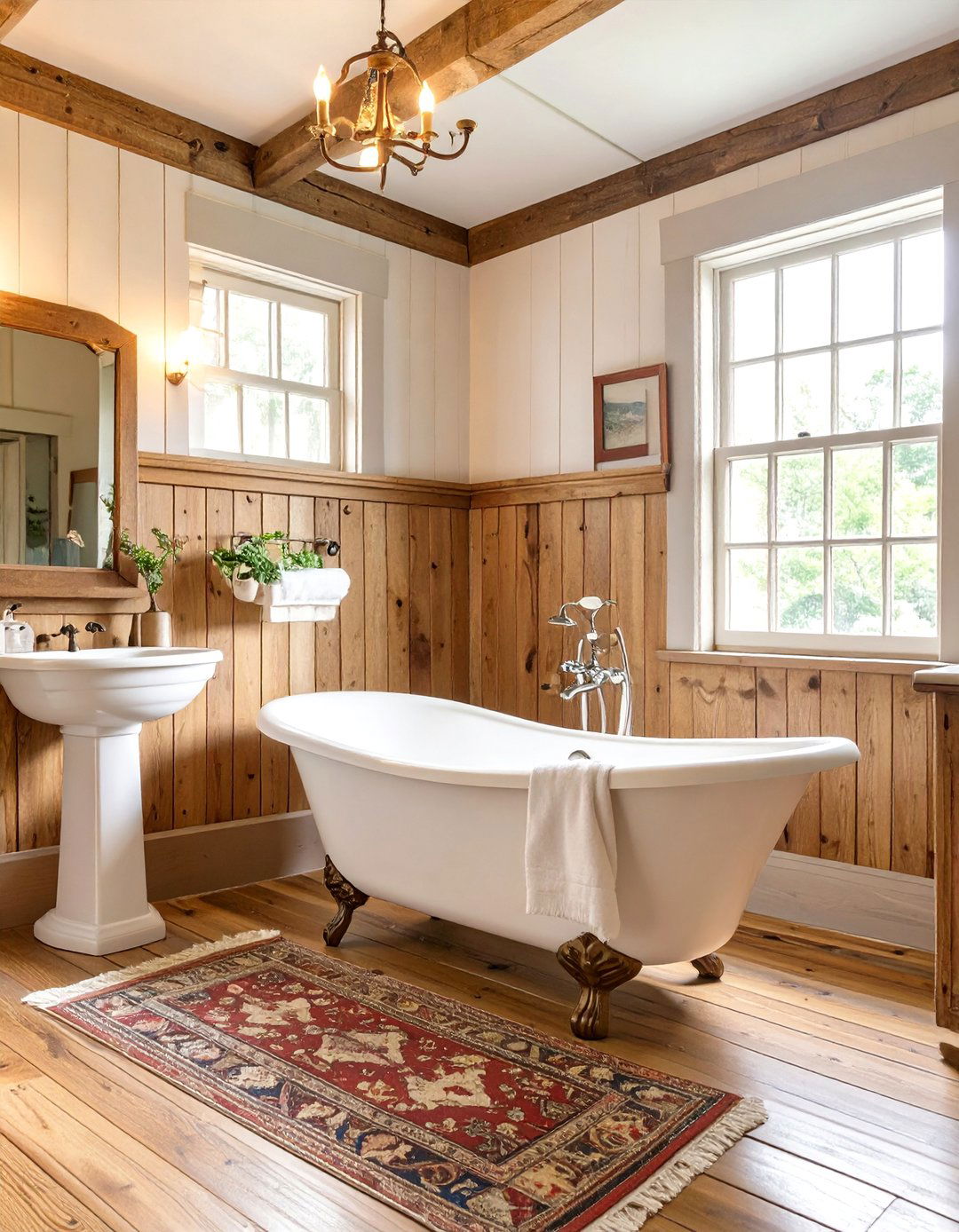 A Bathroom with Primitive Colonial Charm - 30 american colonial interior design ideas