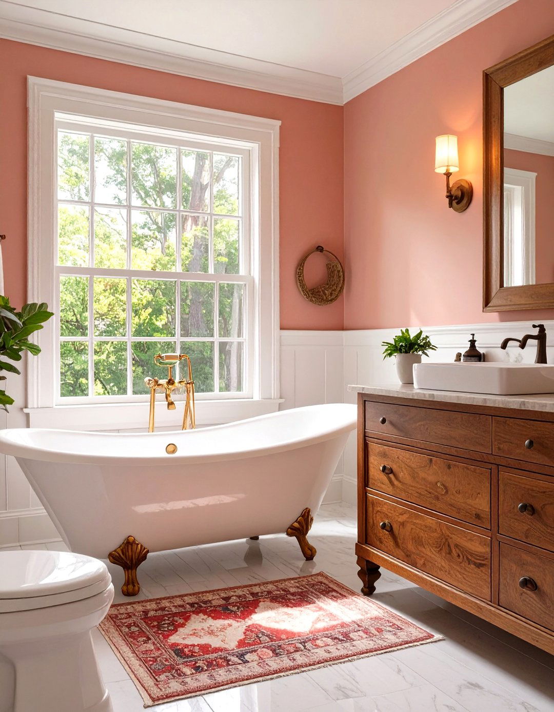 A Bathroom with a Freestanding Tub - 30 arts and crafts interior design ideas
