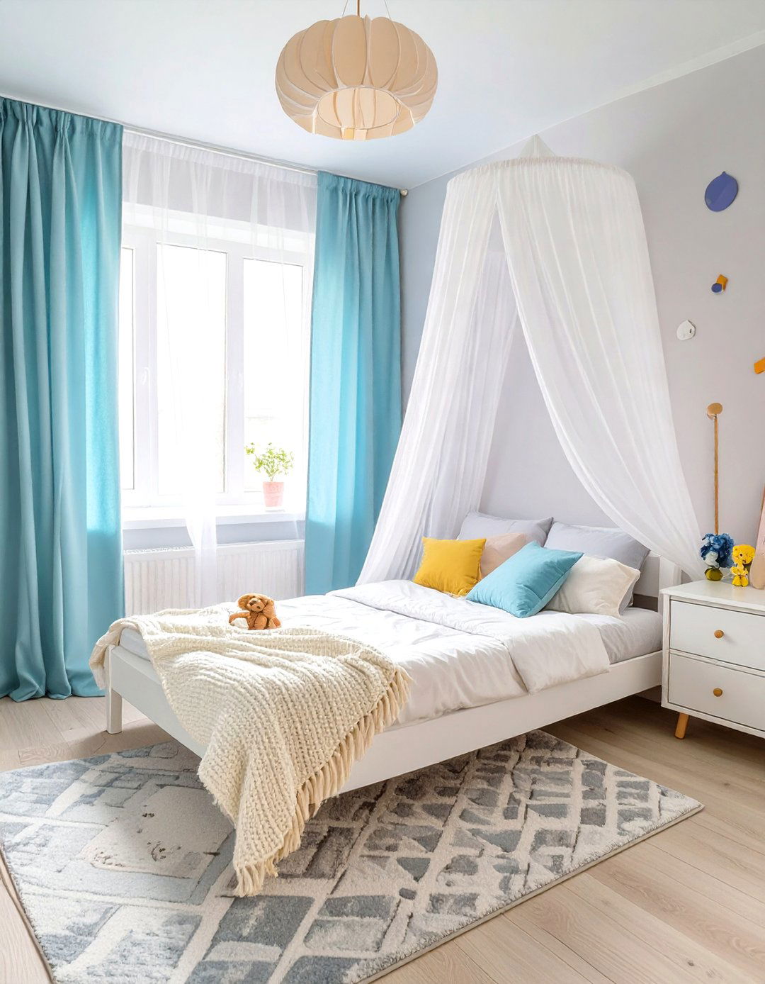 A Bed Canopy to Define a Sleep Zone - 30 small kids bedroom ideas