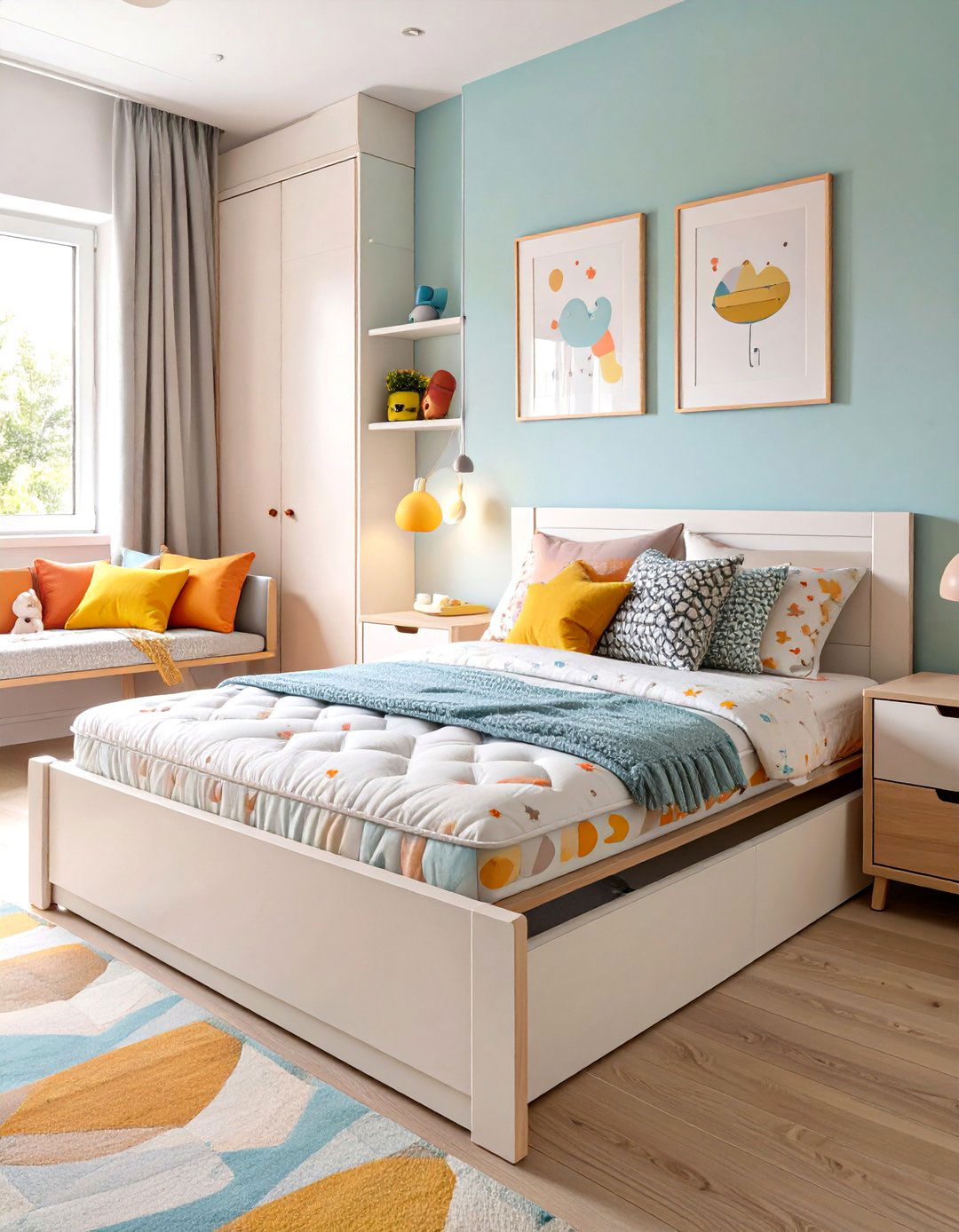A Bed with a Pull Out Trundle - 30 small kids bedroom ideas