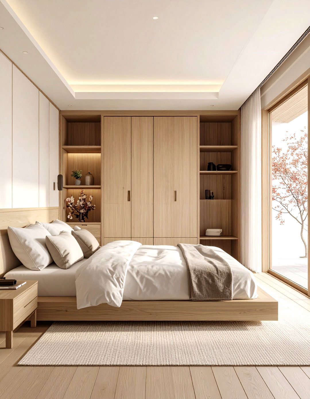 A Bedroom with Built In Storage - 30 japanese bedroom design ideas