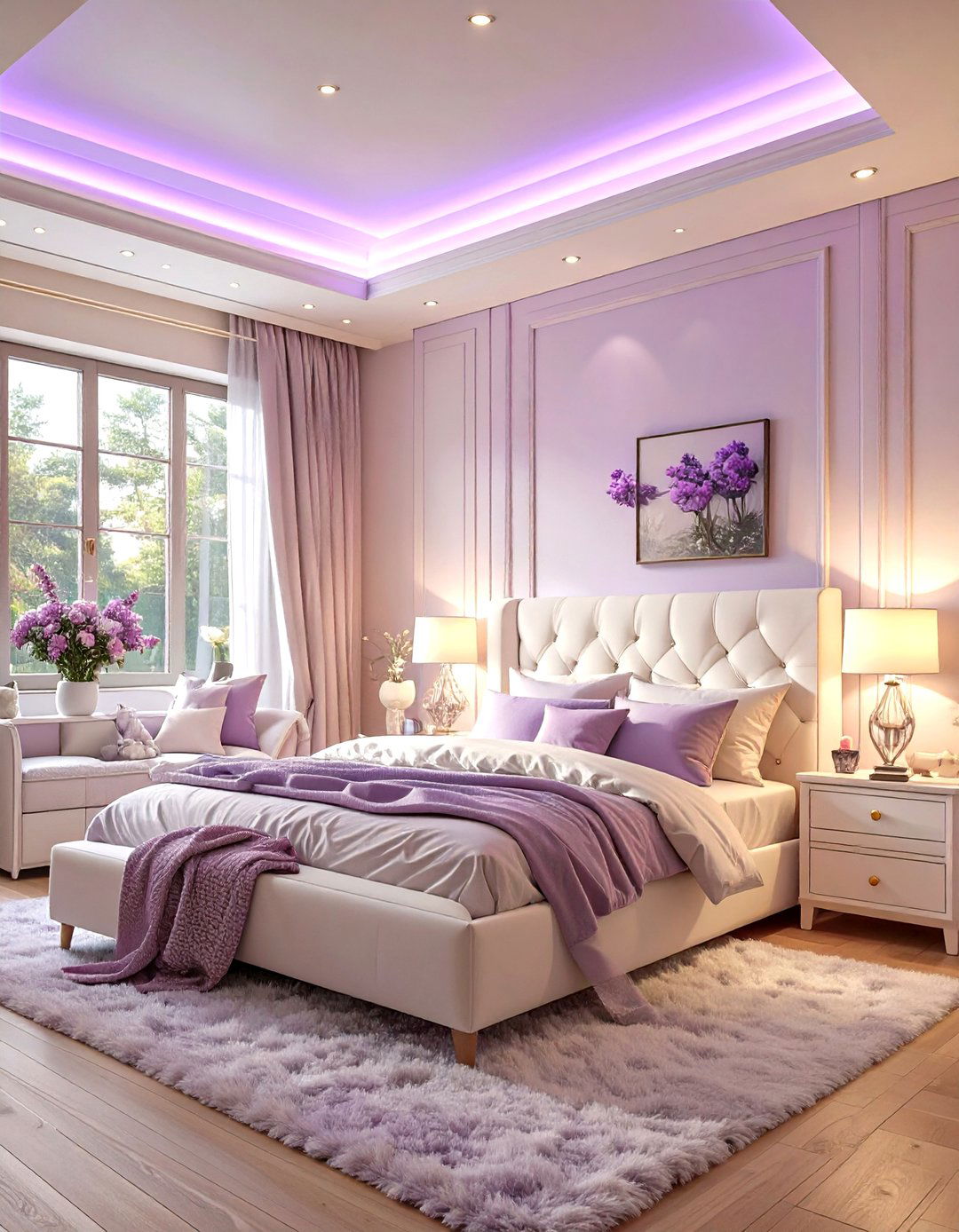 A Bedroom with LED Strip Light Accents - 30 tween girl bedroom ideas