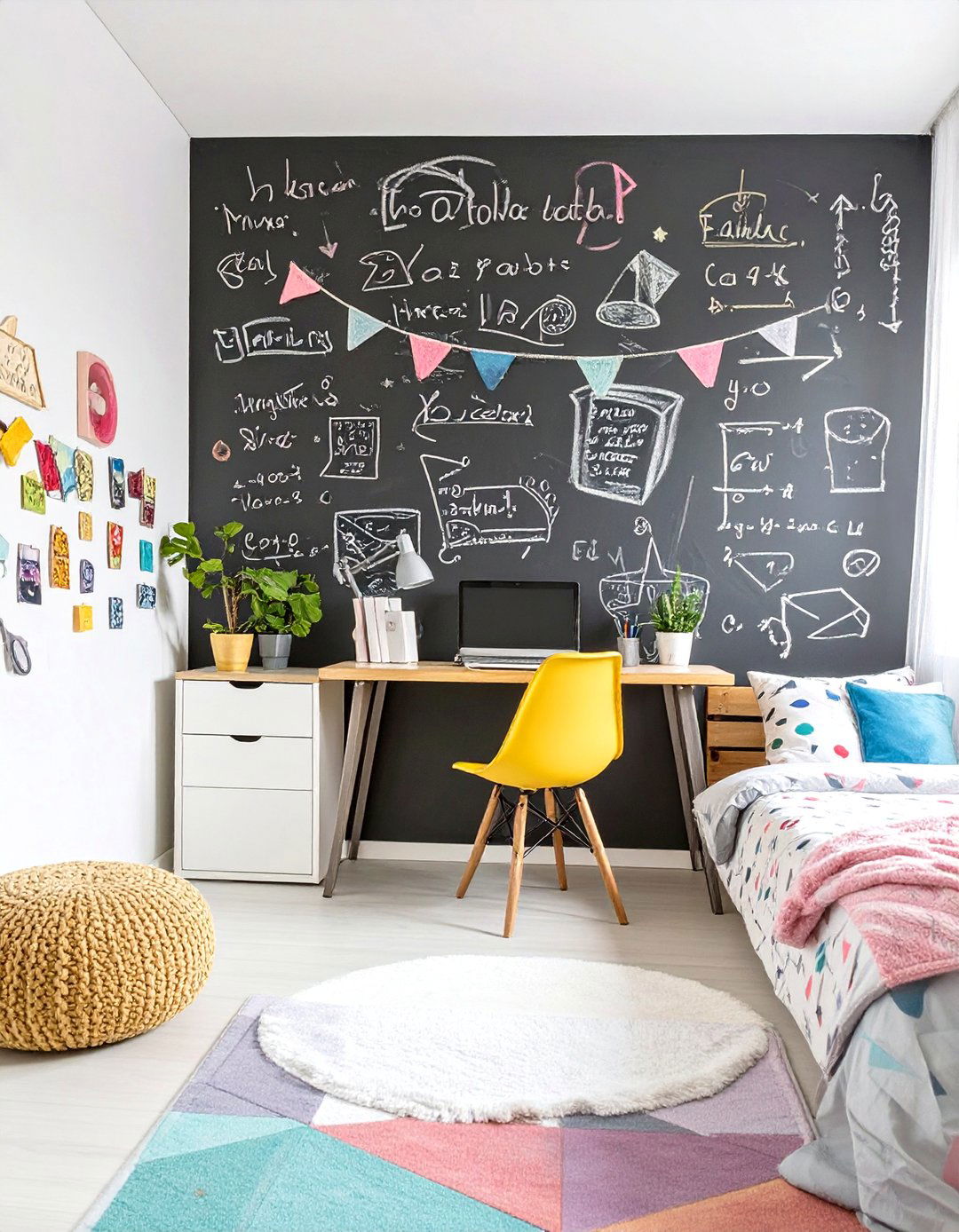 A Bedroom with a Chalkboard or Whiteboard Wall - 30 teenage girl girls bedroom ideas