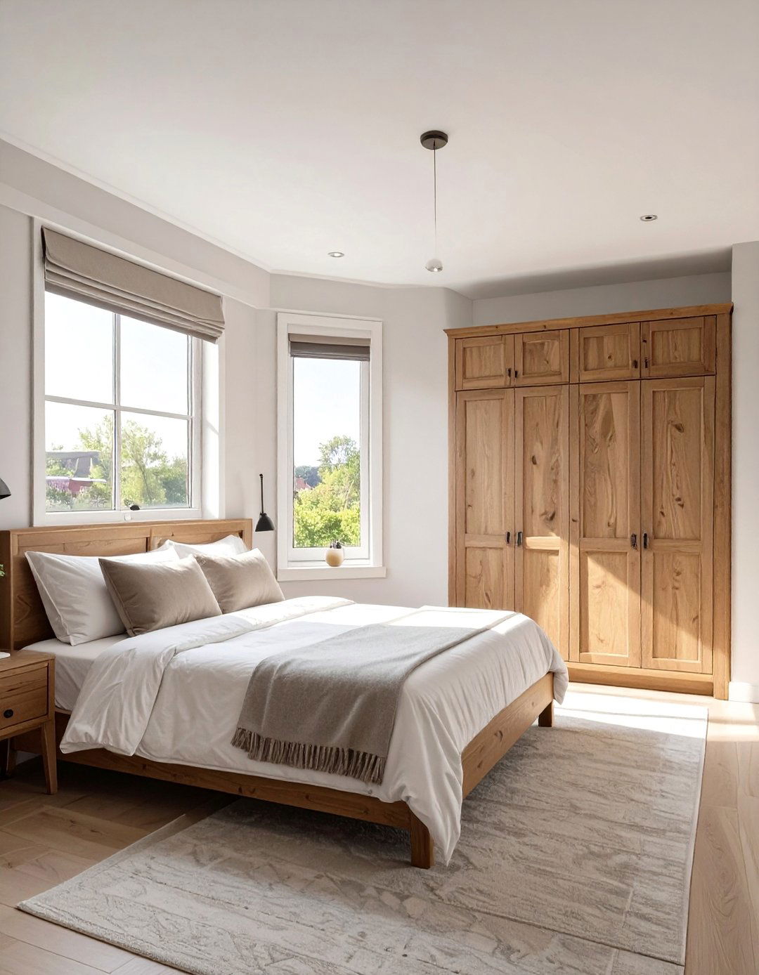 A Bedroom with a Corner Window - 30 asymmetrical balance in interior design ideas