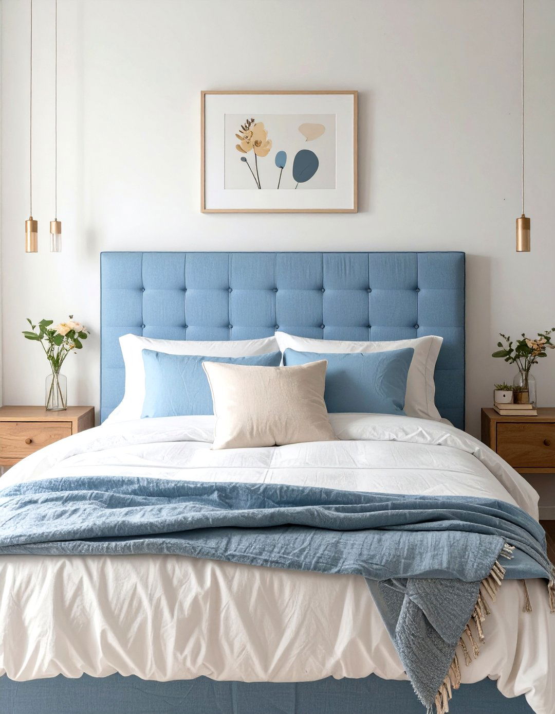 A Bedroom with a DIY Upholstered Headboard - 30 teen girls bedroom ideas