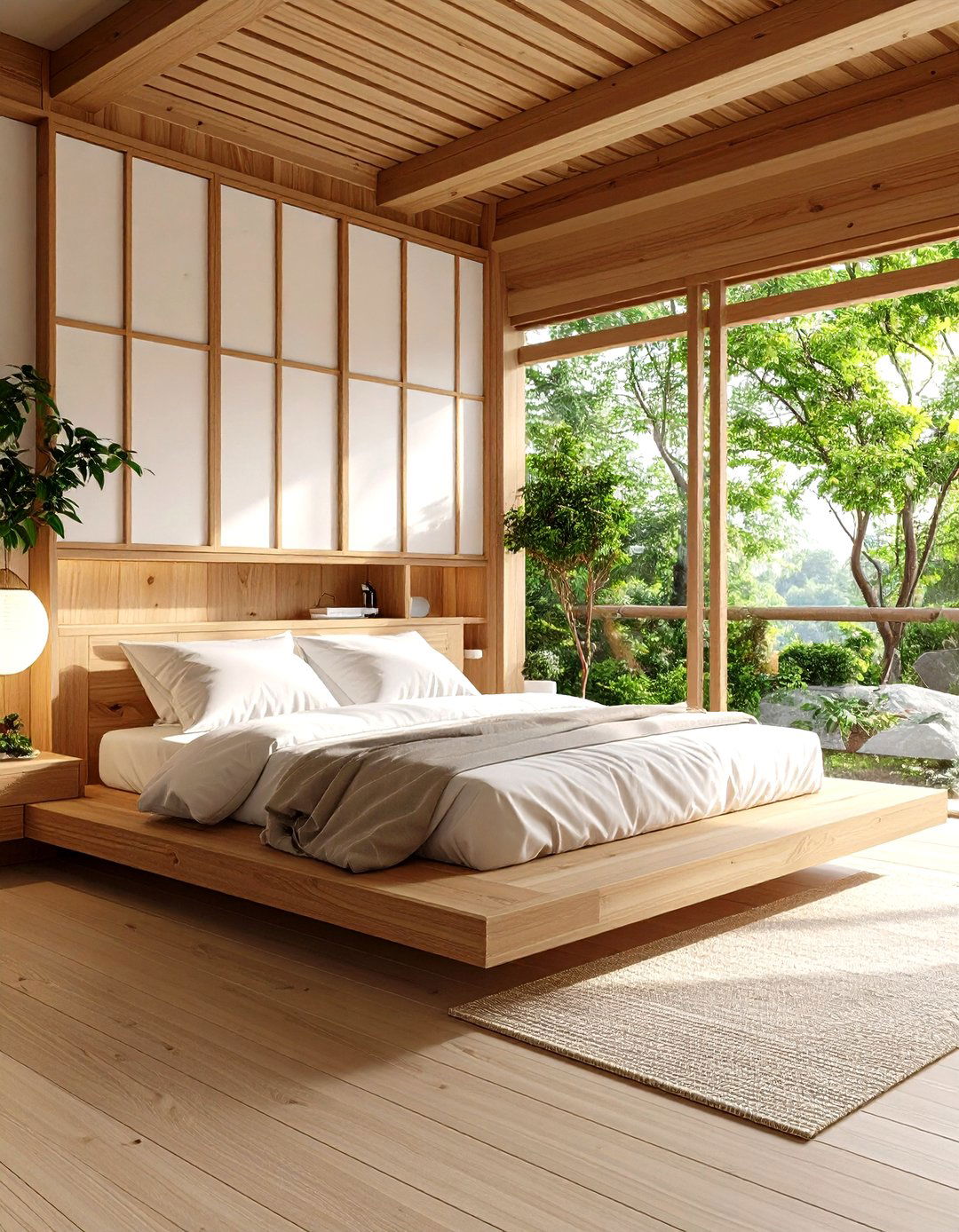 A Bedroom with a Raised Platform - 30 japanese bedroom design ideas