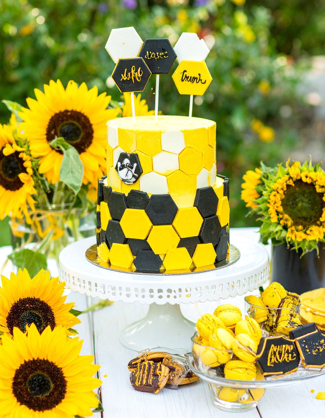 A Bee utiful Honeycomb Dessert Display - 30 baby shower dessert ideas