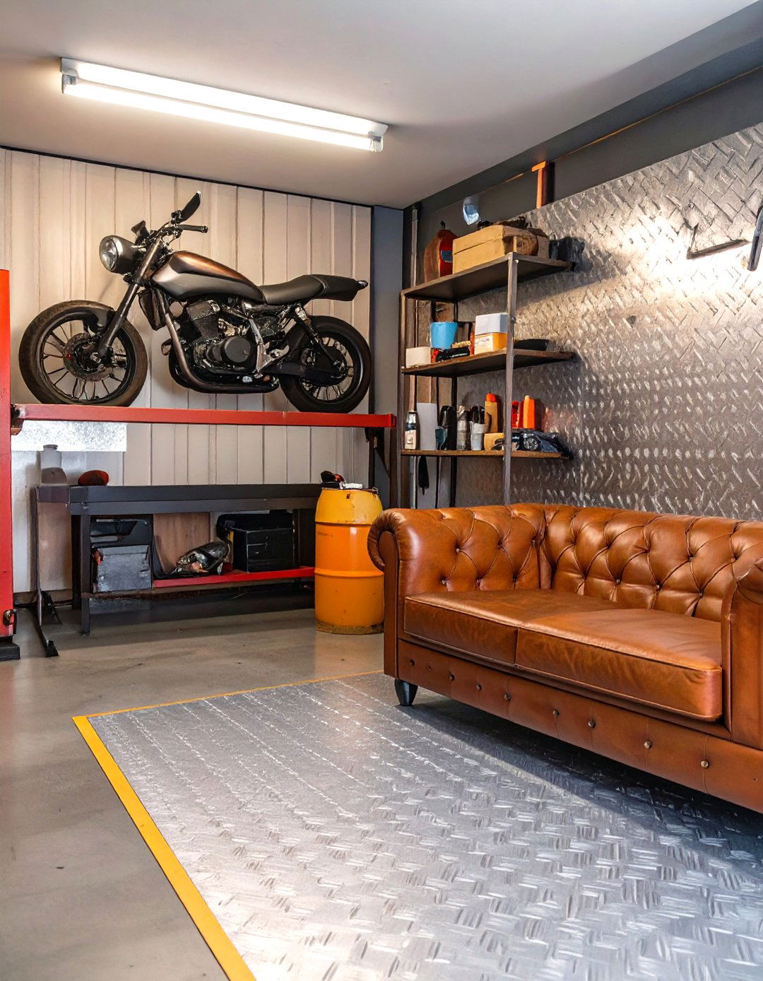A Bikers Dream Workshop and Lounge Garage - 30 garage renovation ideas