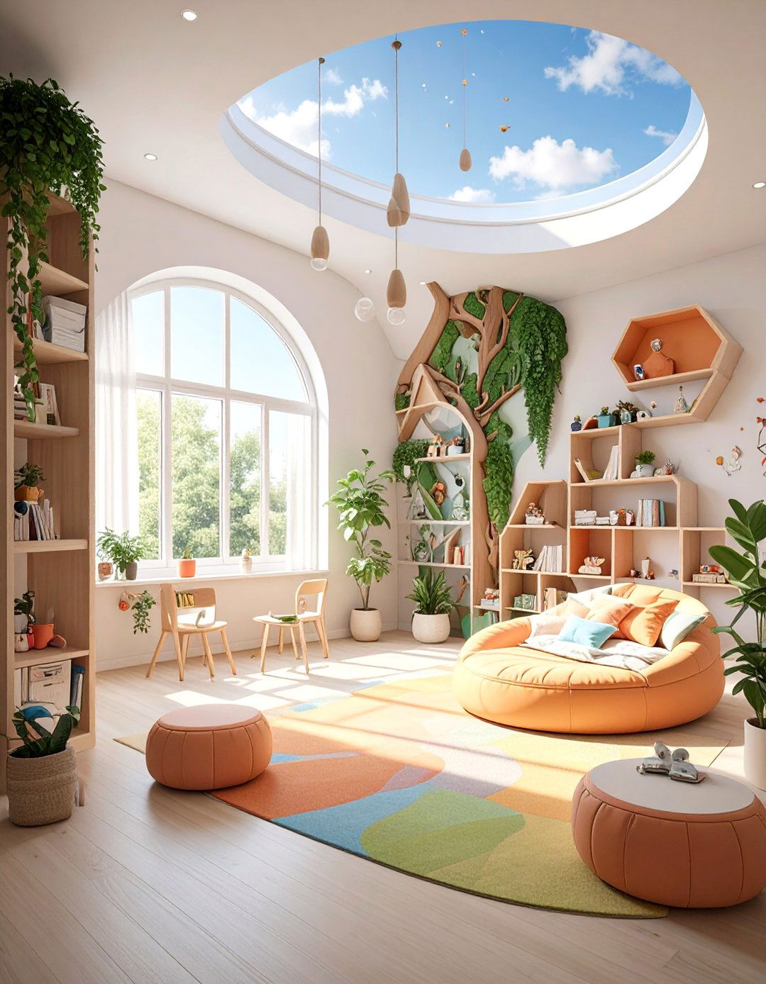 A Biomorphic Themed Playroom - 30 biophilic interior design ideas