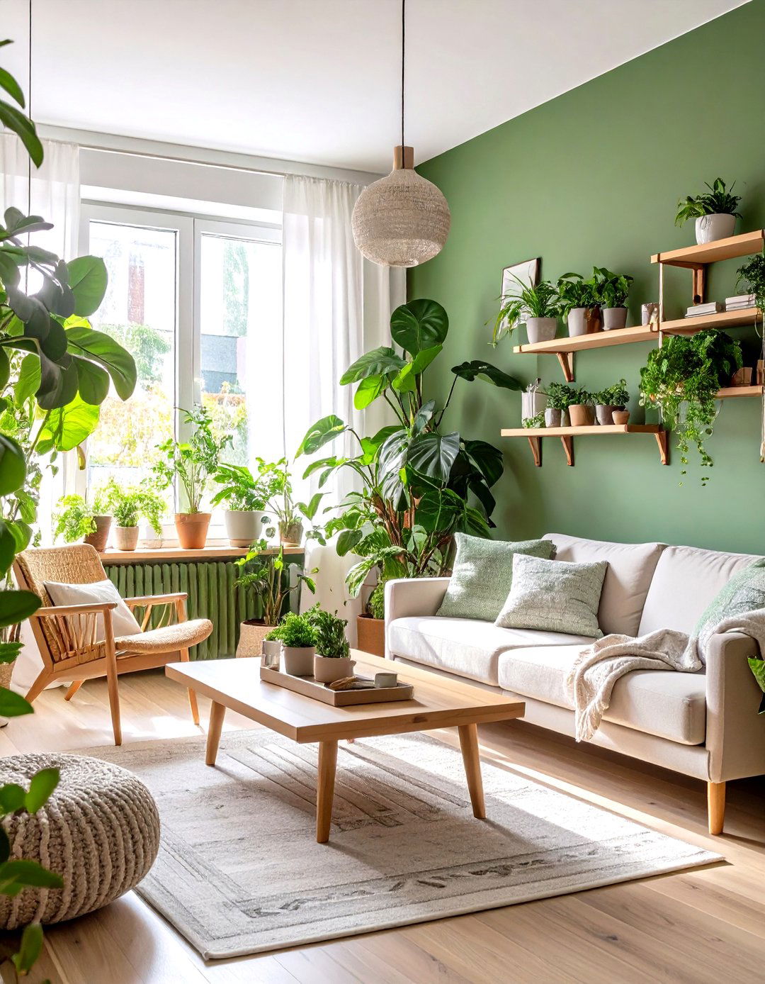 A Biophilic Design Living Room - 30 cozy apartment living room ideas