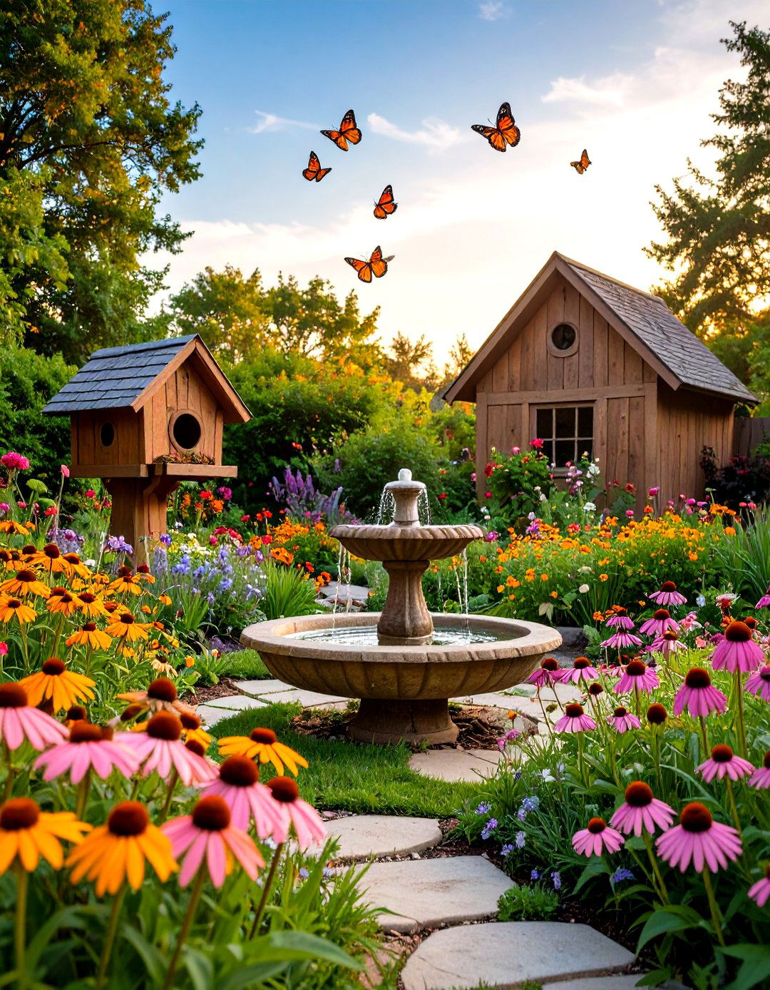 A Bird and Butterfly Haven Garden - 30 diy garden ideas