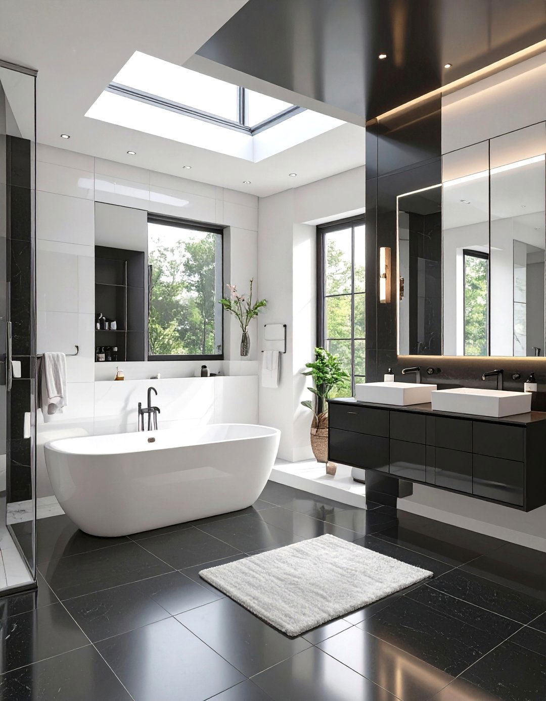 A Black and White Minimalist Bathroom - 30 minimalist bathroom ideas