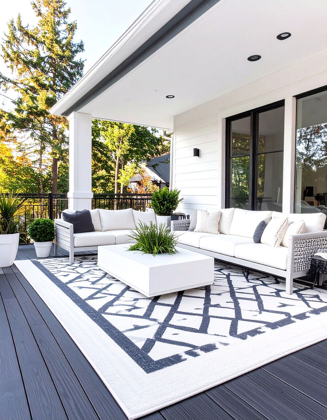 A Black and White Modern Deck - 30 outdoor  decorating ideas