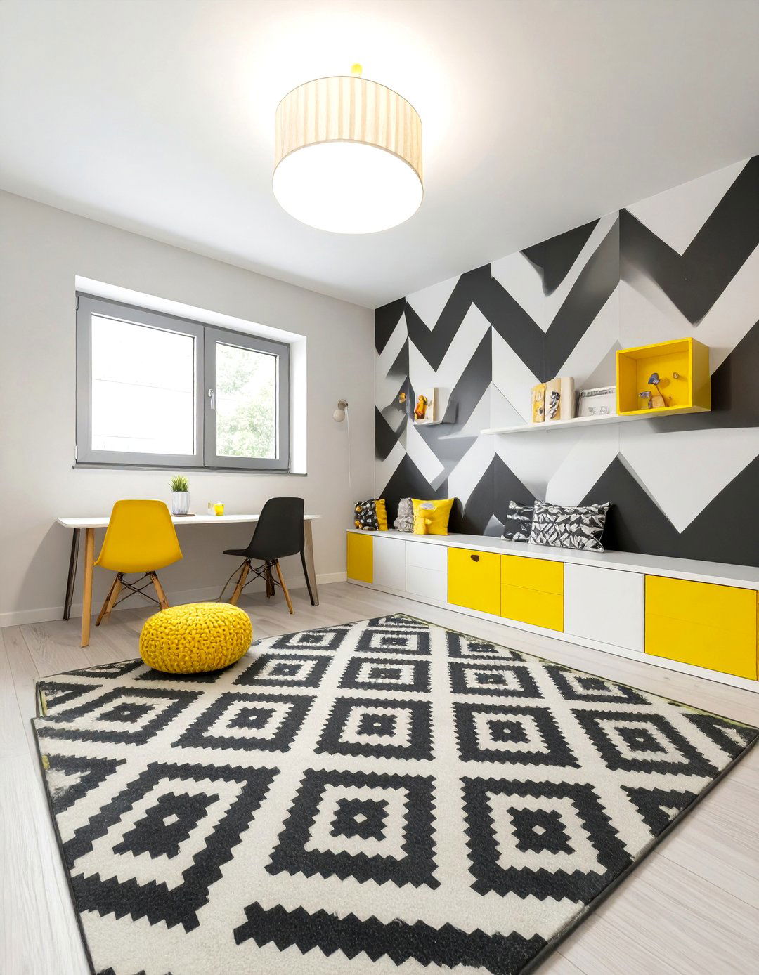 A Black and White Playroom - 30 basement playroom ideas