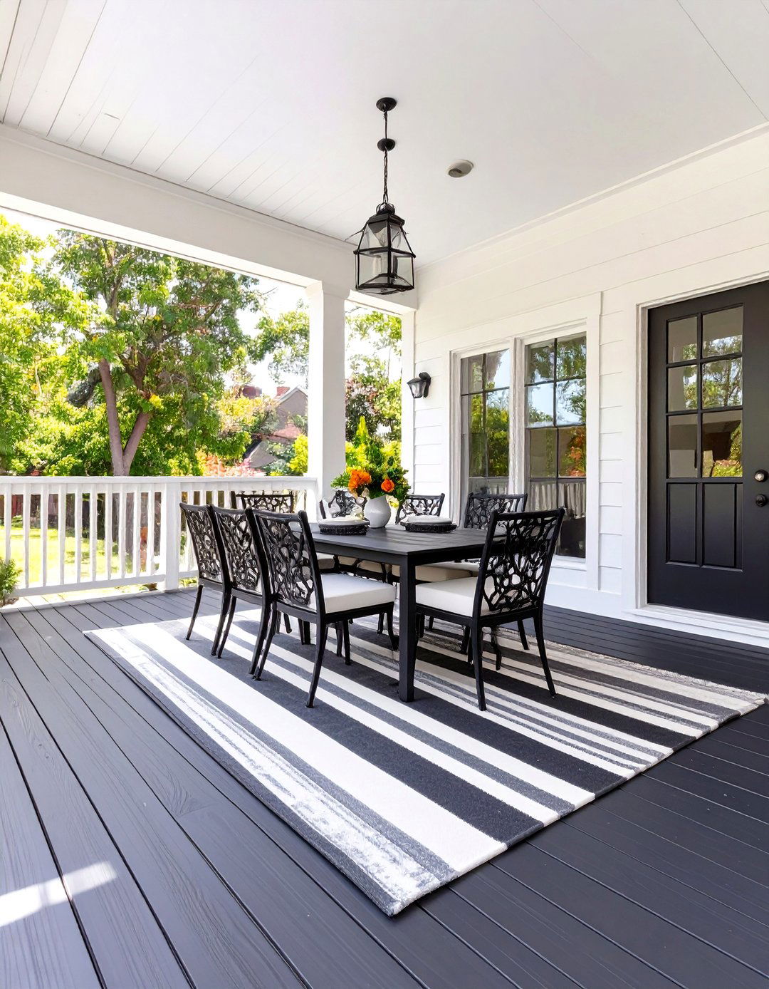 A Black and White Themed Deck - 30 deck decorating ideas