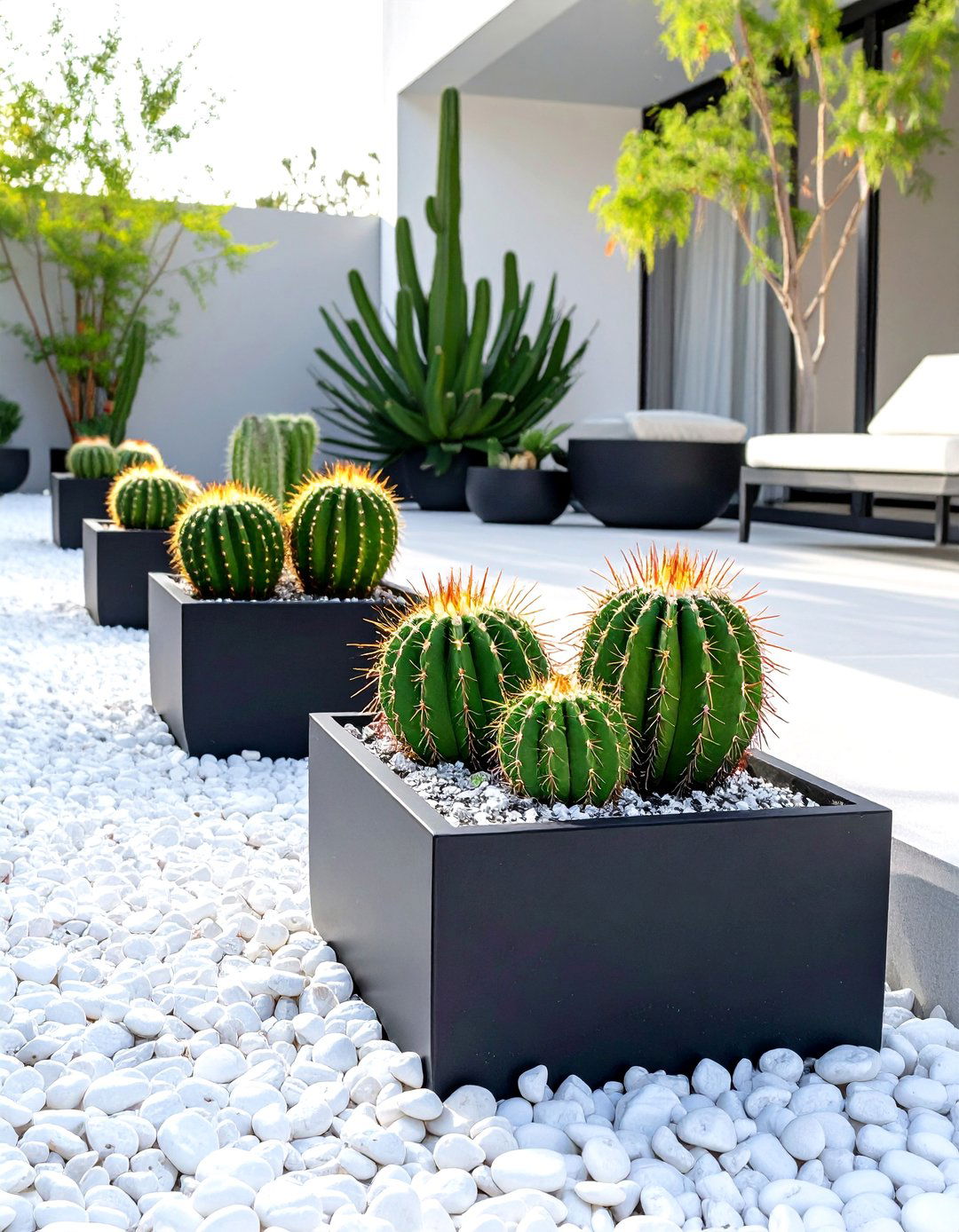A Black and White Themed Garden - 30 cactus garden ideas