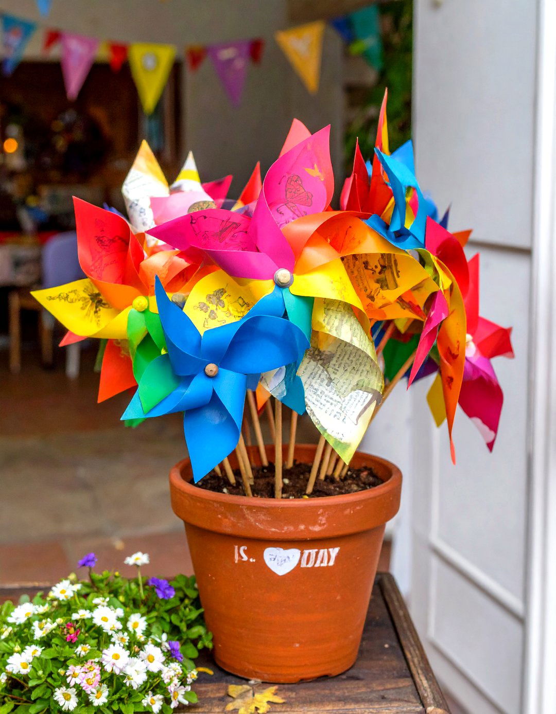 A Blustery Day Pinwheel Display - 30 winnie the pooh baby shower ideas