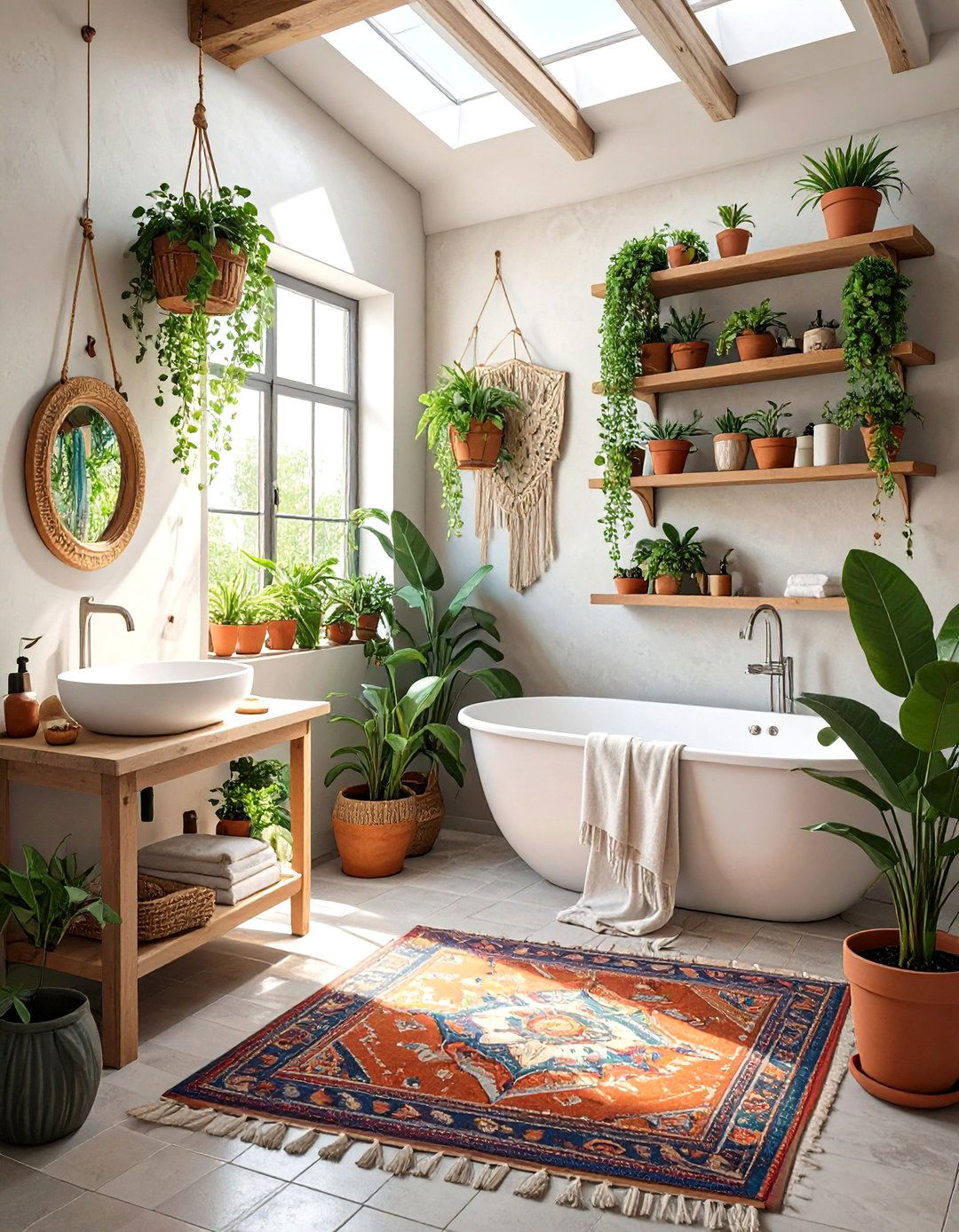 A Bohemian Chic Bathroom Oasis - 30 bathroom remodel ideas on a budget