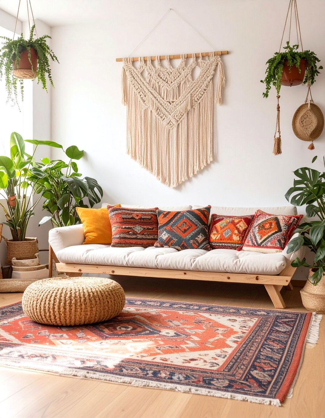 A Bohemian Chic Living Room Retreat - 30 cozy apartment living room ideas