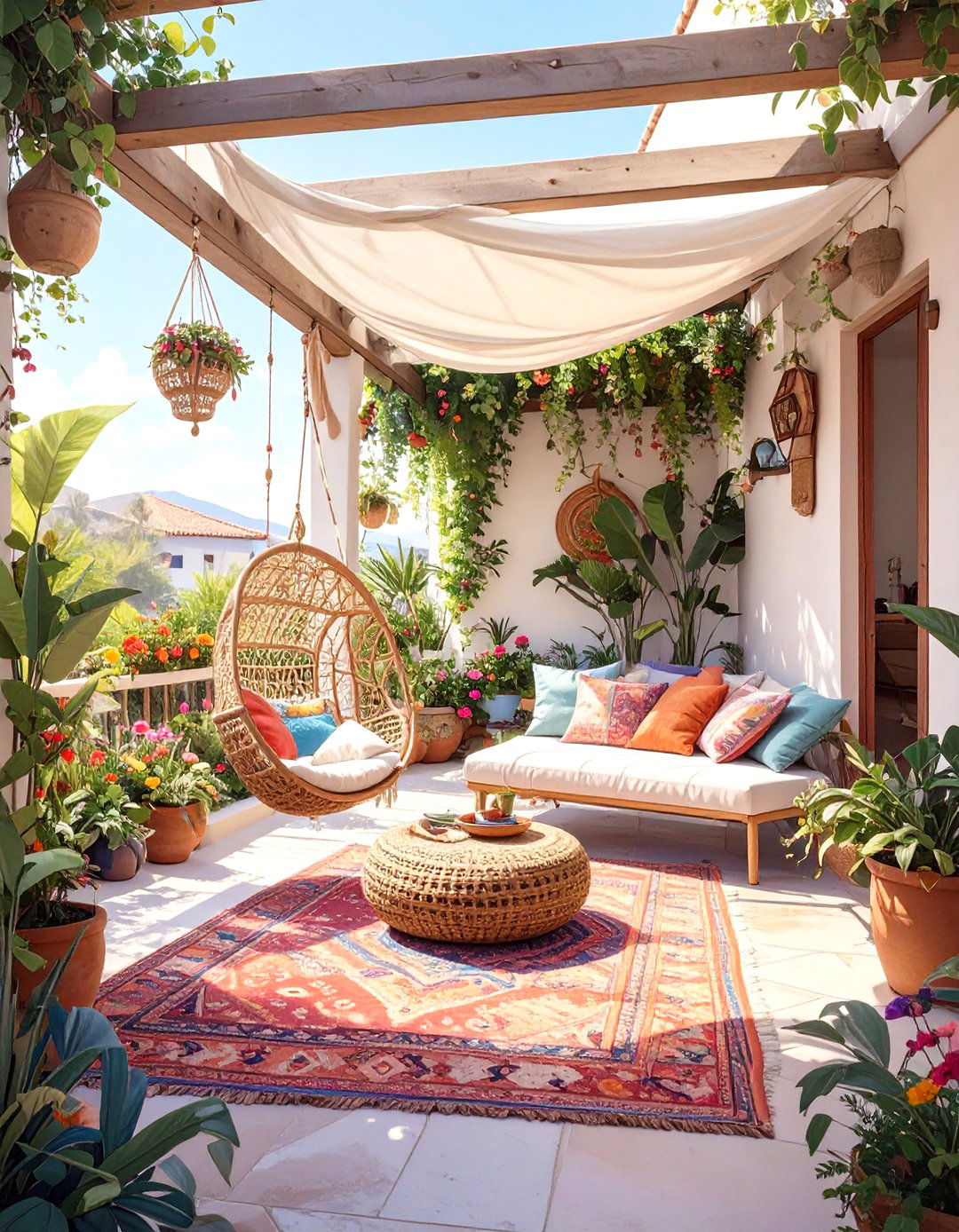 A Bohemian Chic Oasis - 30 attached covered patio ideas