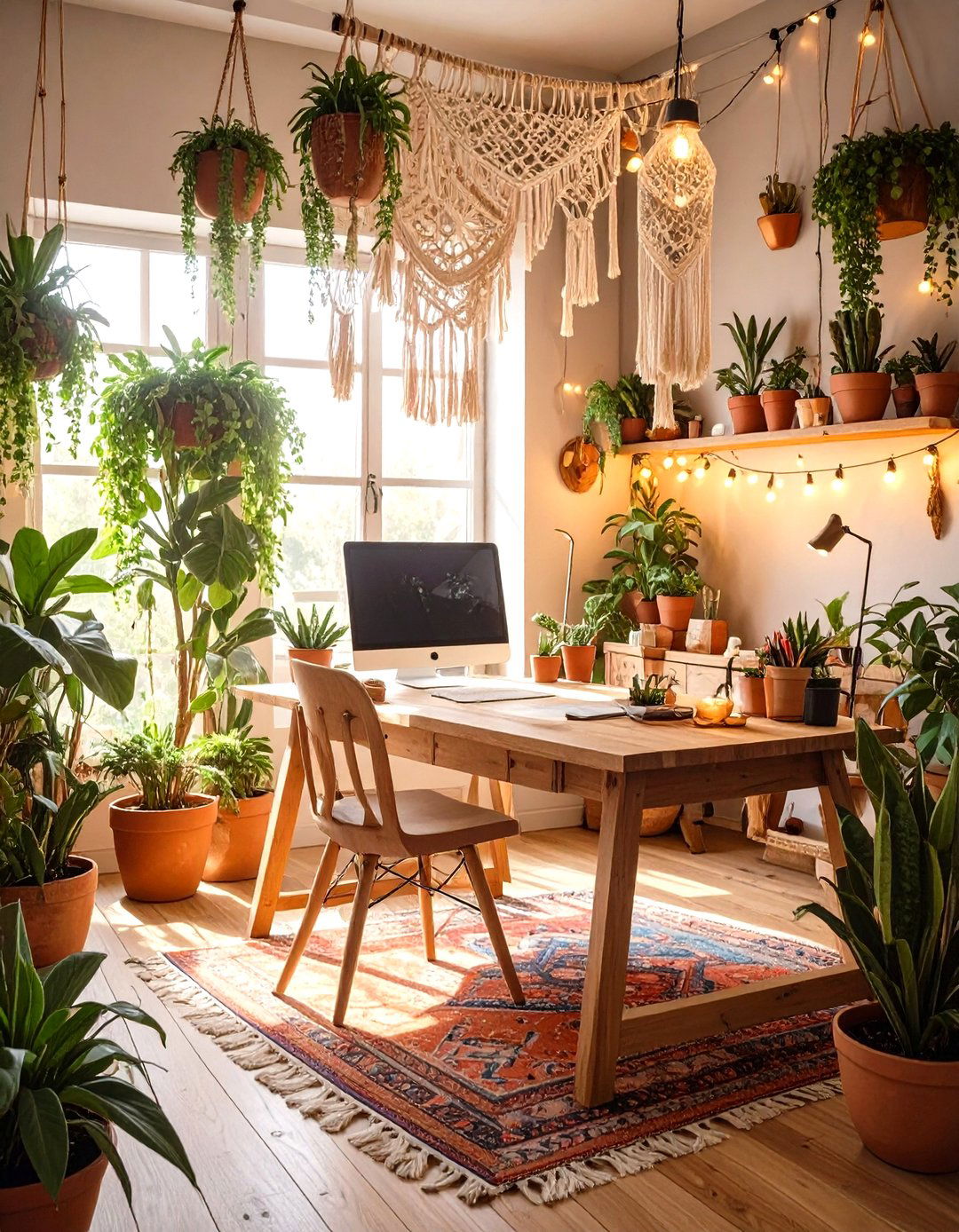 A Bohemian Chic Office Desk Retreat - 30 office desk decoration ideas