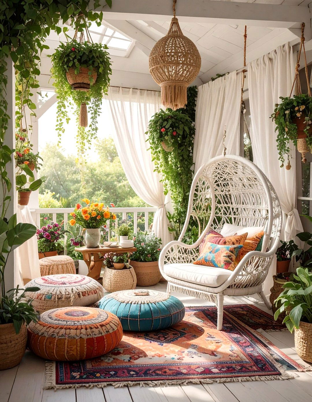A Bohemian Chic Porch Oasis - 30 back porch ideas on a budget