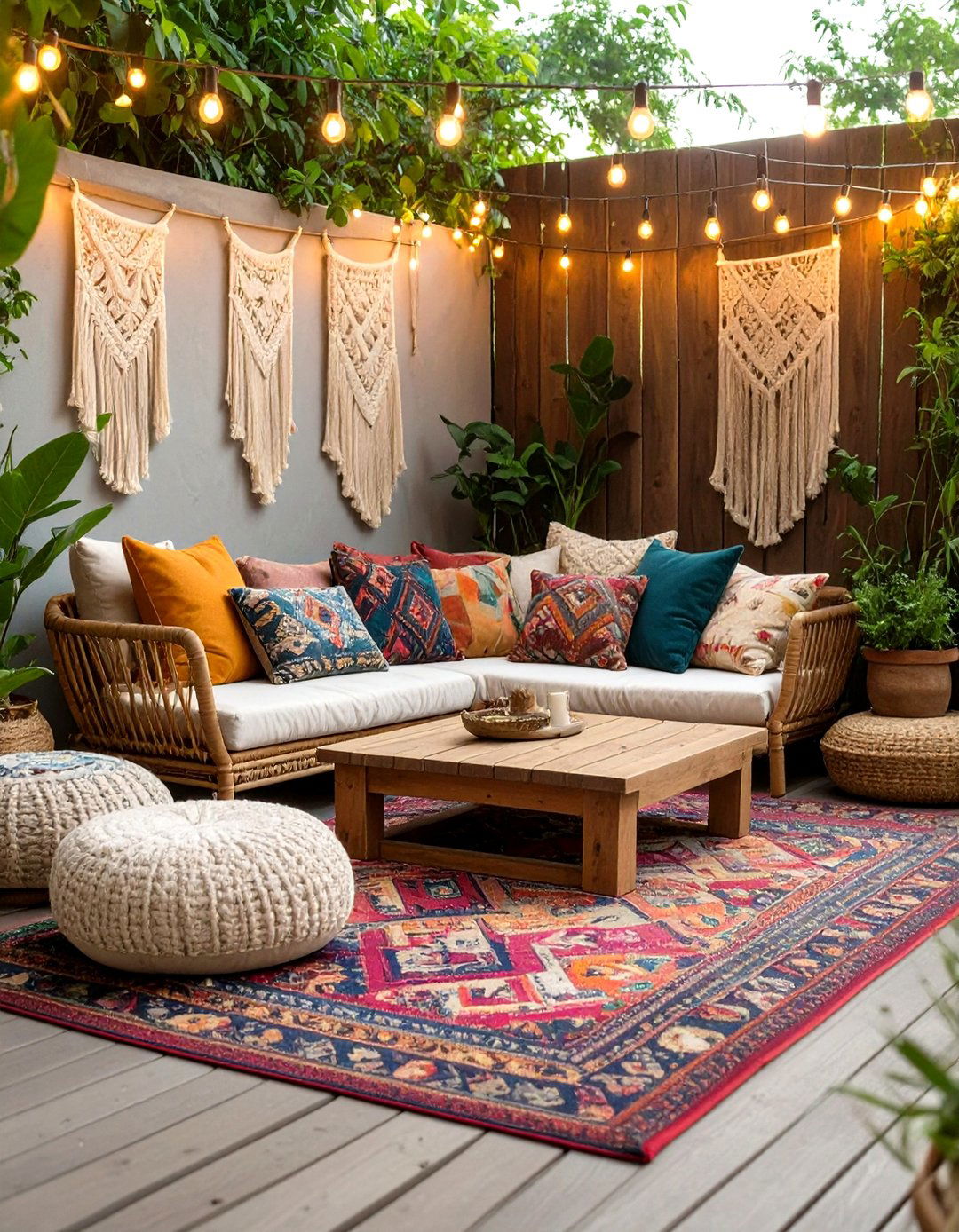 A Bohemian Chic Retreat Deck - 30 cozy small deck decorating ideas