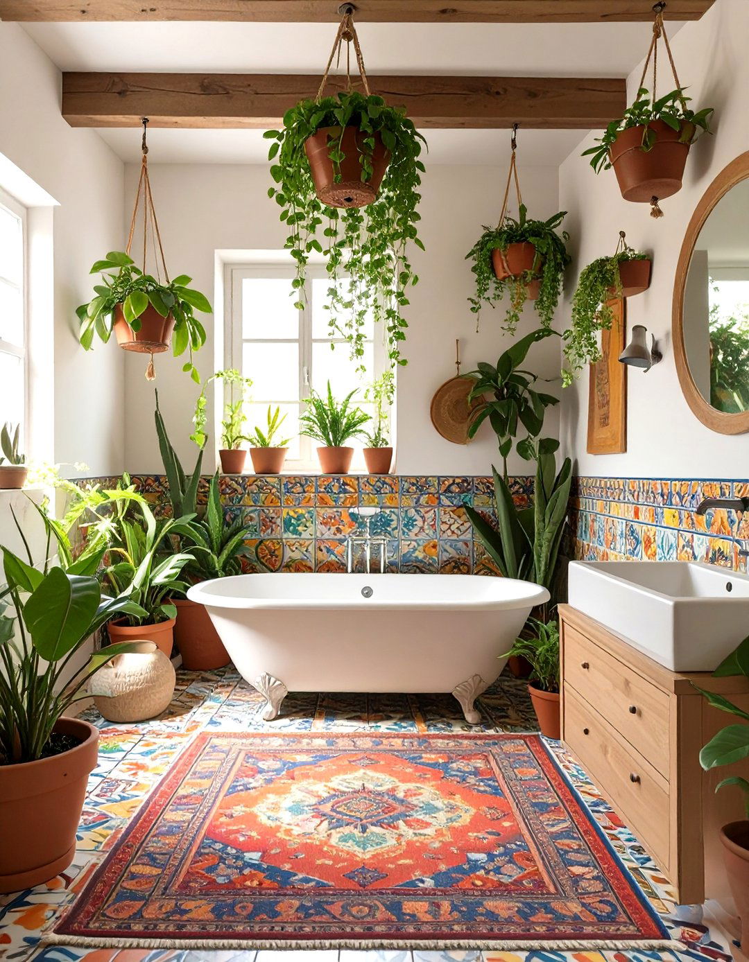 A Bohemian Eclectic Bathroom - 30 bathroom renovation ideas