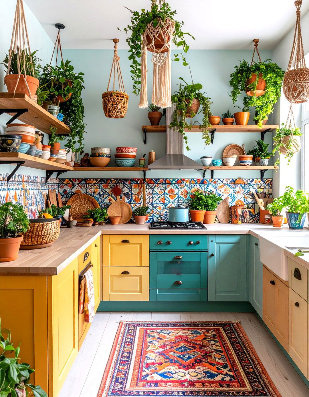 A Bohemian Eclectic Kitchen Corner - 30 kitchen ideas for small spaces