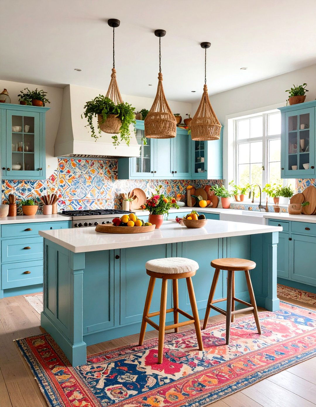 A Bohemian Eclectic Kitchen Island - 30 kitchen island decorating ideas