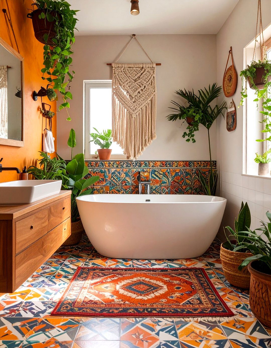 A Bohemian Eclectic Mix - 30 bathtub shower combo ideas for small bathrooms