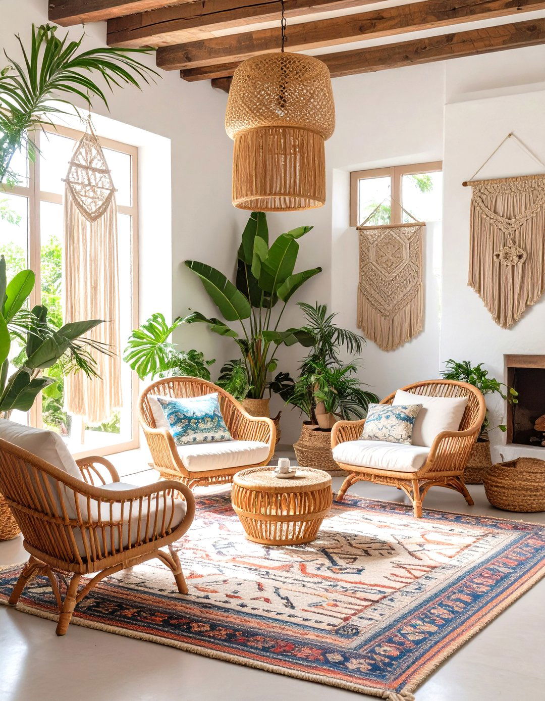 A Bohemian Ibiza Style Living Room - 30 mediterranean interior design ideas