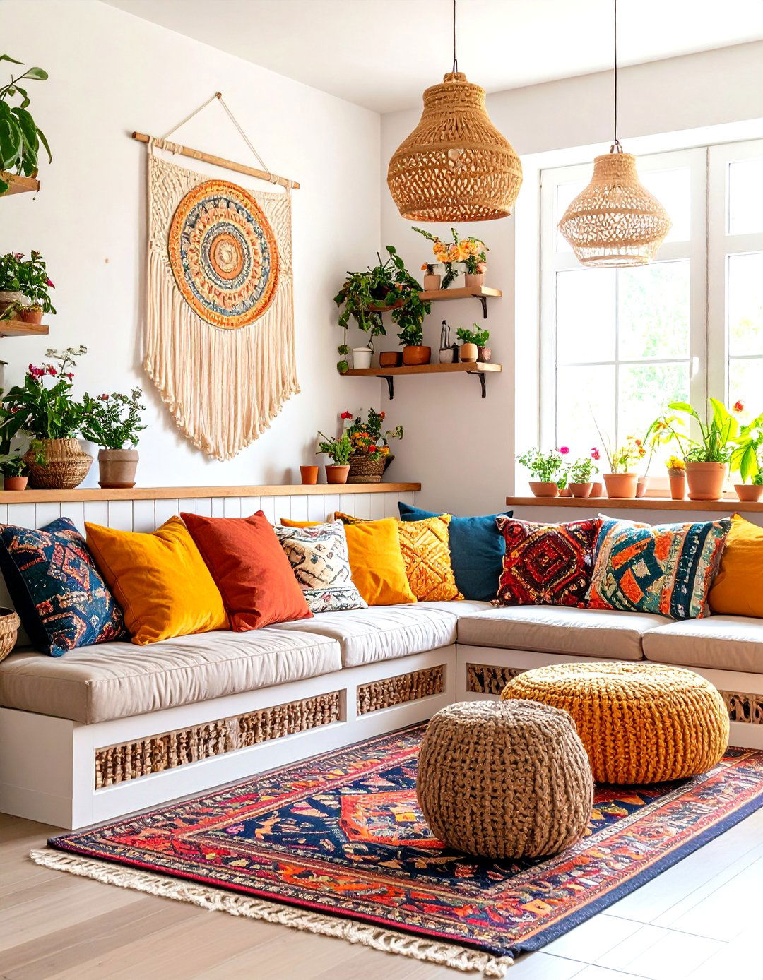 A Bohemian Inspired Banquette Kitchen Nook - 30 kitchen nook ideas