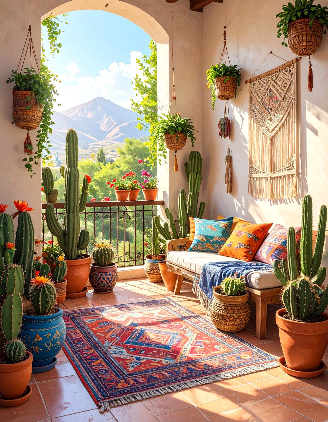 A Bohemian Inspired Cactus Corner - 30 cactus garden ideas