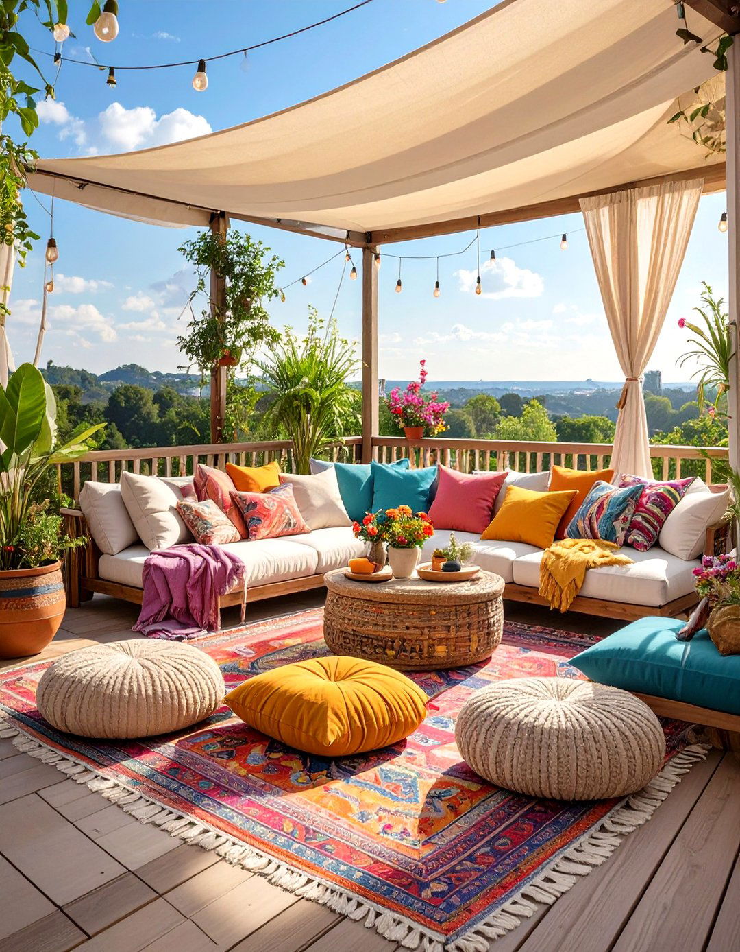 A Bohemian Inspired Textile Haven - 30 deck ideas on a budget