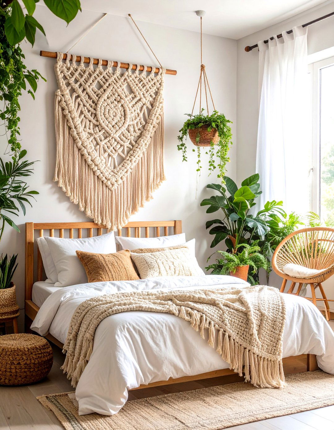 A Bohemian Macrame Wall Hanging - 30 wall decor ideas