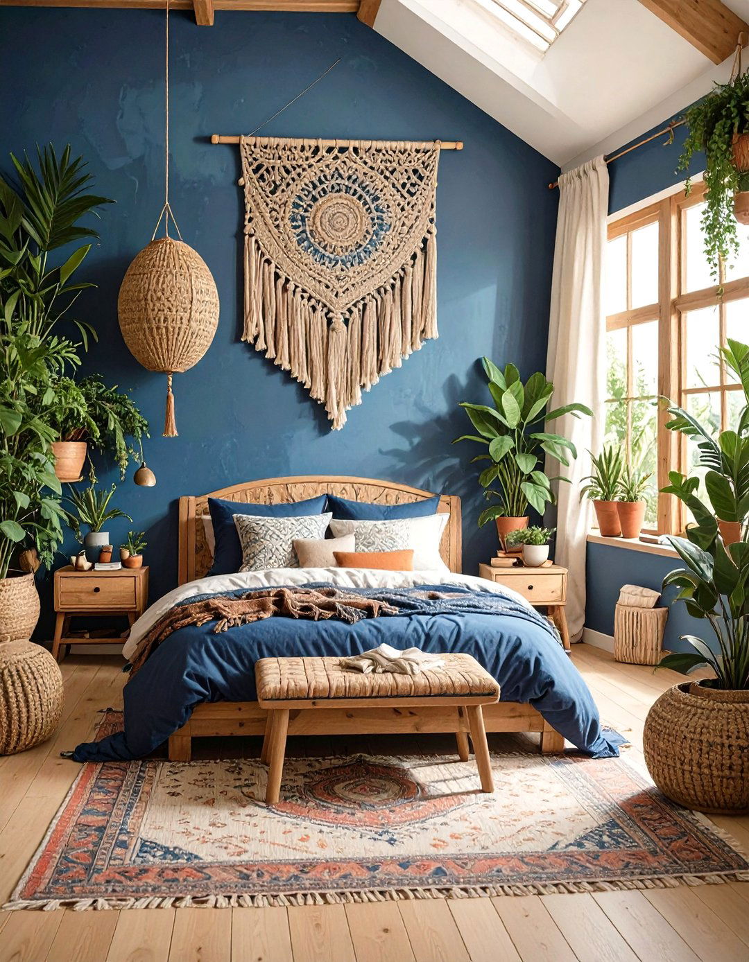 A Bohemian Navy Bedroom - 30 navy bedroom ideas