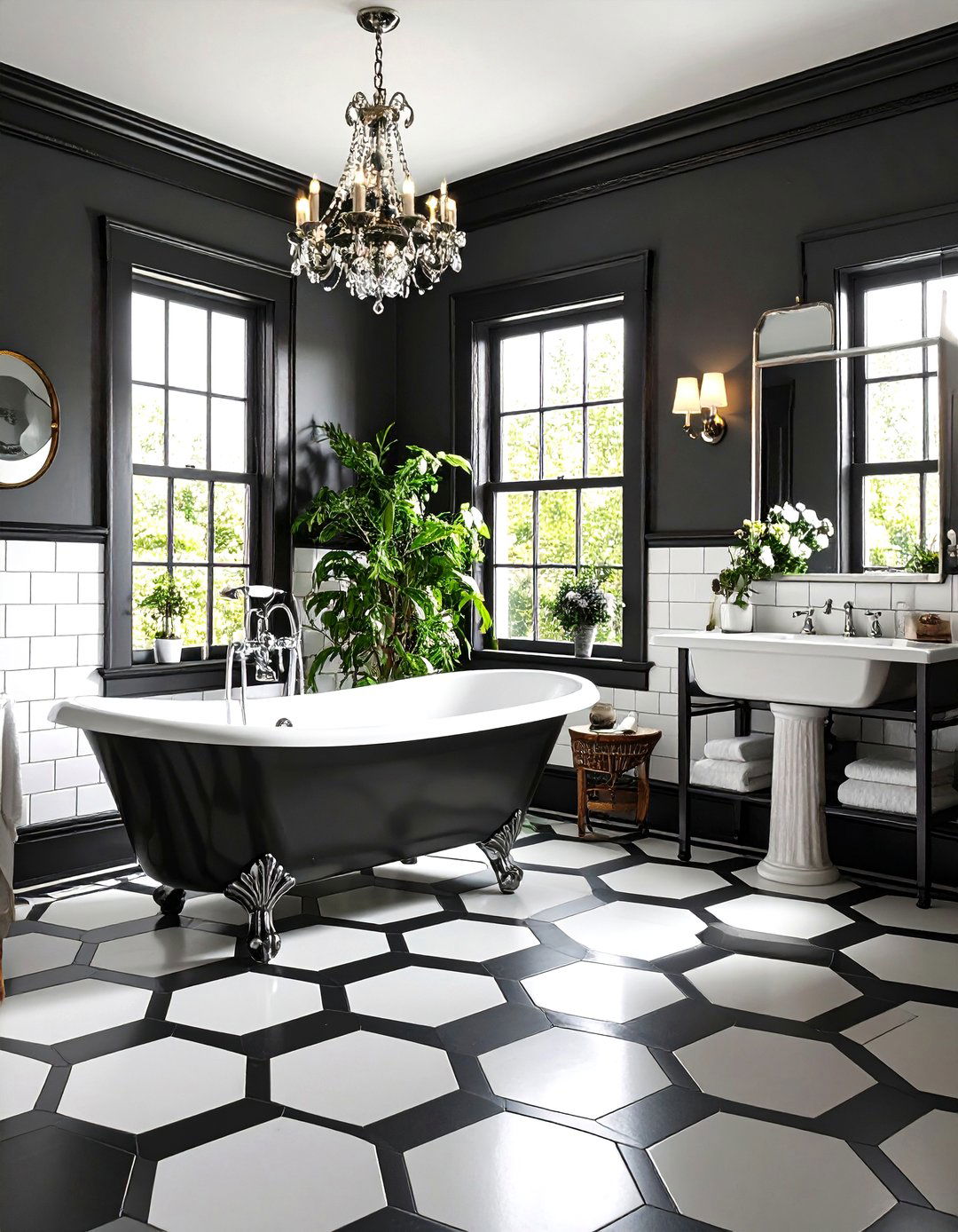 A Bold Black and White Bathroom - 30 1930s interior design ideas
