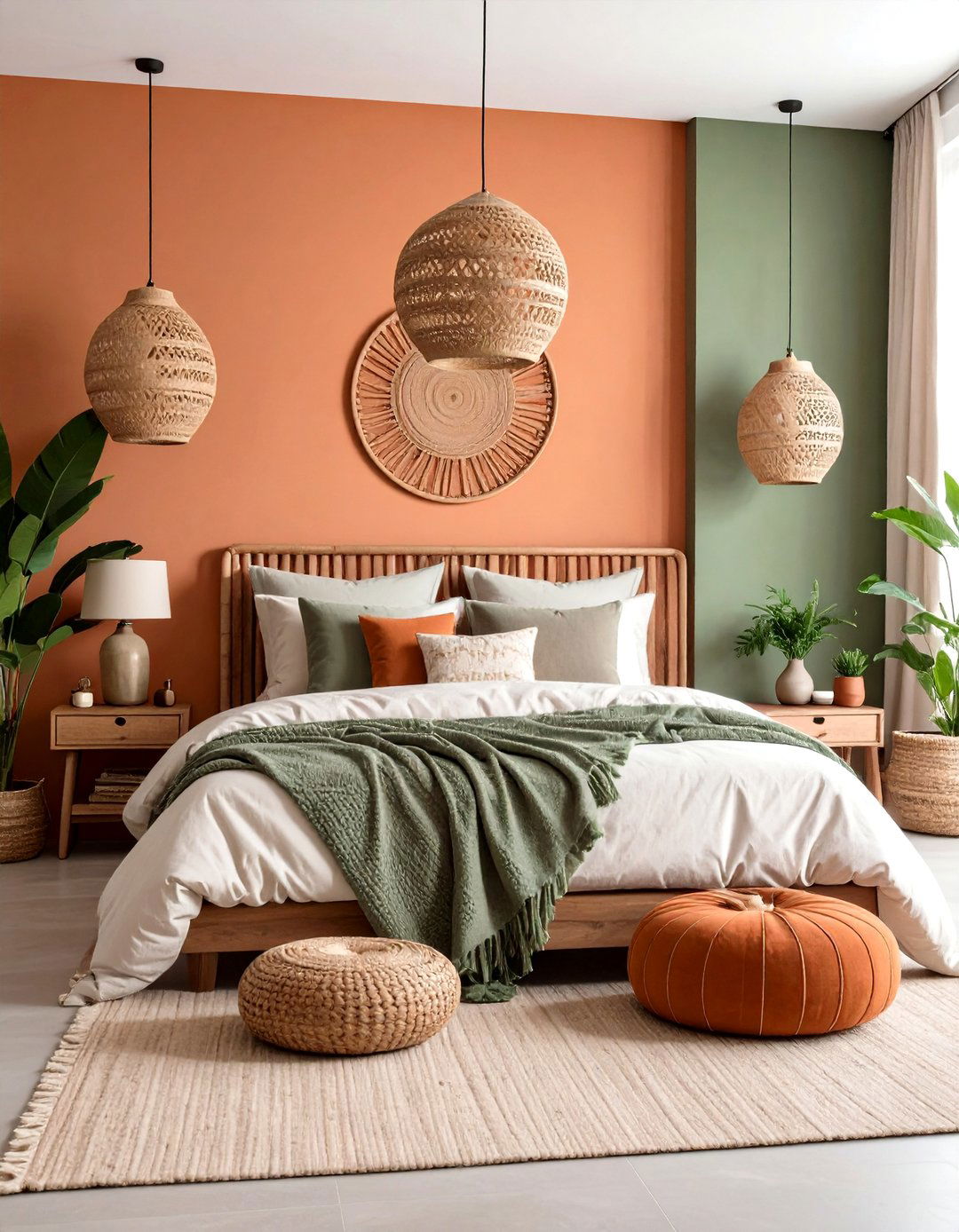 A Bold Color Blocked Boho Bedroom - 30 ai boho chic bedroom ideas